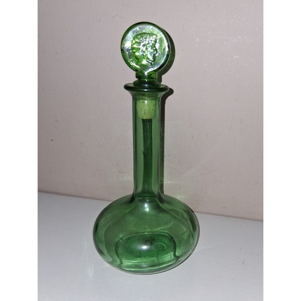 Vintage Holmegaard Denmark Green Glass Decanter Vintage Norleans Green Glass